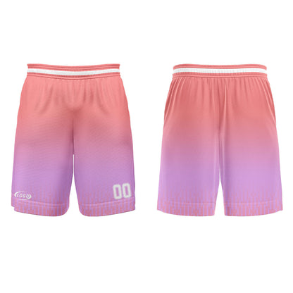 Benutzerdefinierter Lila Rosa Weiß Farbverlauf Basketball Jersey Uniform Anzug gedruckt Ihr Logo Name Nummer