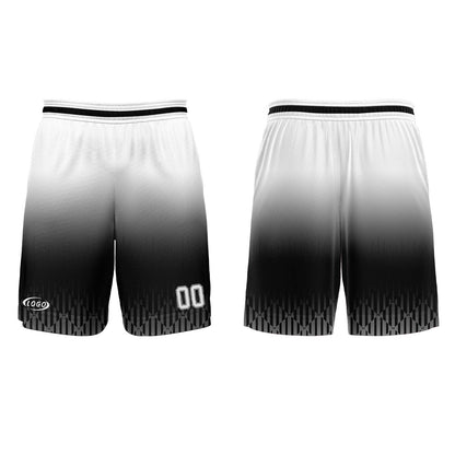 Benutzerdefinierter Schwarz Weiß Farbverlauf Basketball Jersey Uniform Anzug gedruckt Ihr Logo Name Nummer