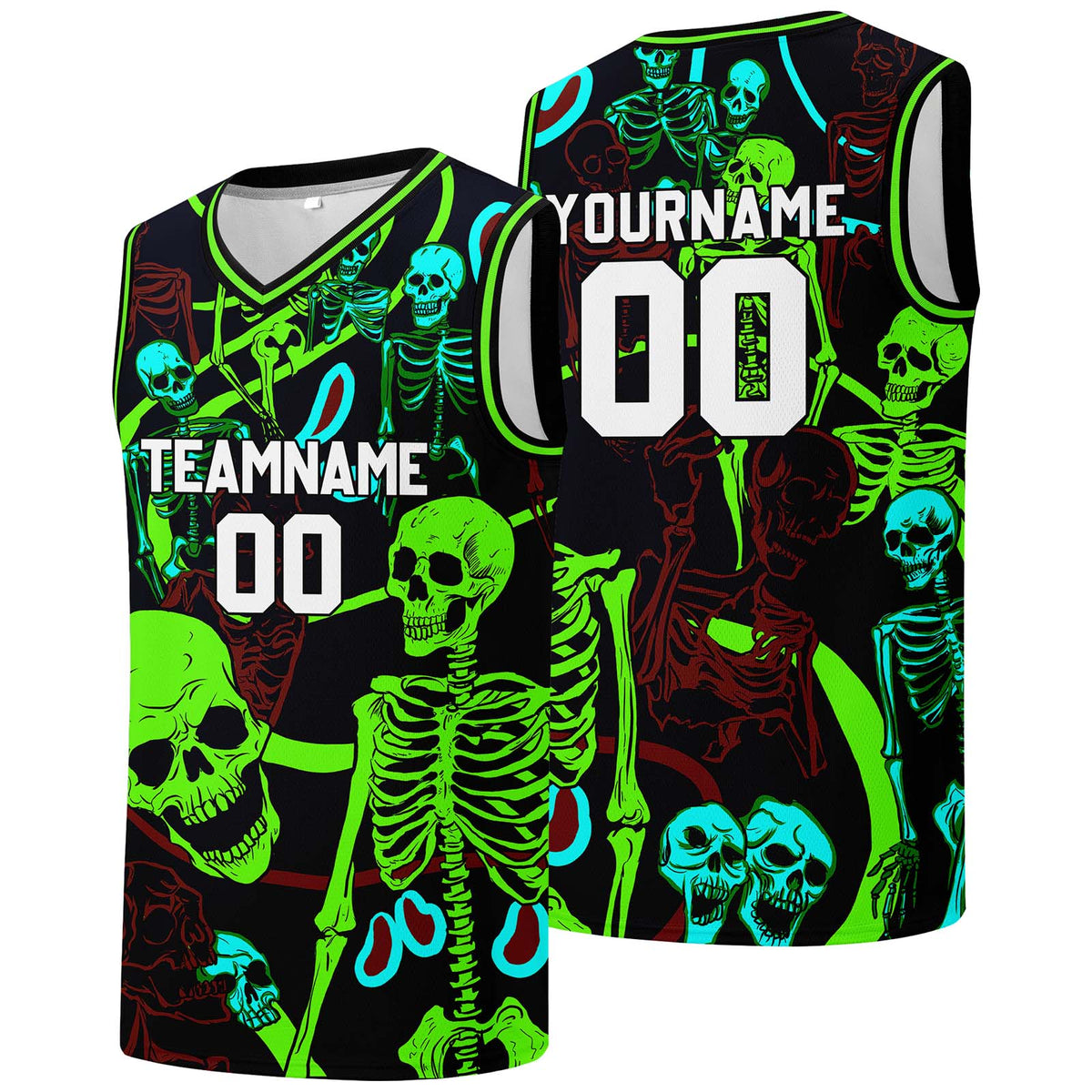 Individuelle Basketball-Jersey für Männer und Frauen. Gestickter und gedruckter Name, Nummer und Logo