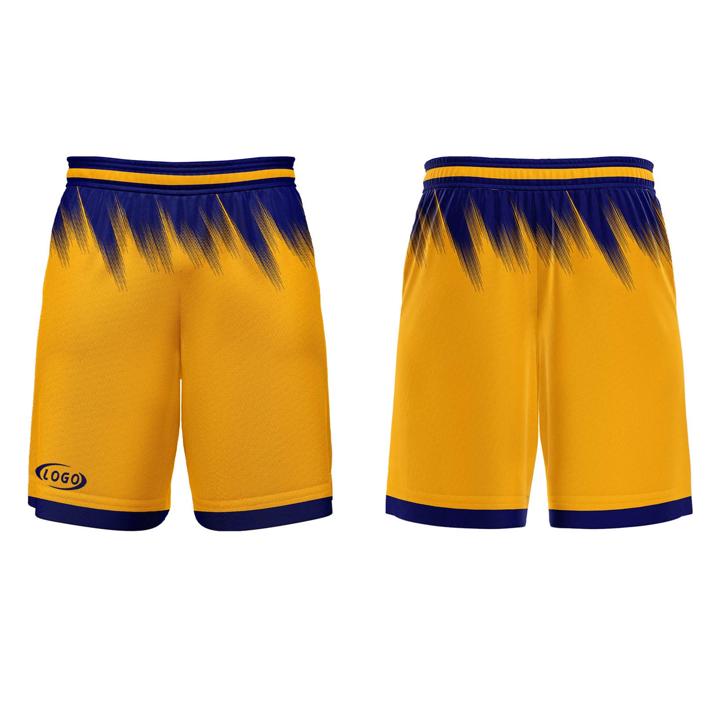 Benutzerdefinierter Gelb Blau Basketball Jersey Uniform Anzug gedruckt Ihr Logo Name Nummer