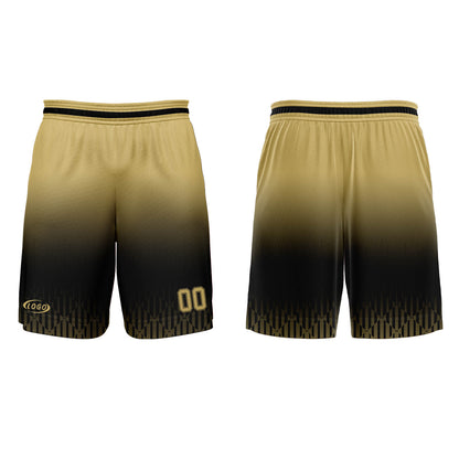 Benutzerdefinierter Schwarz Hellbraun Farbverlauf Basketball Jersey Uniform Anzug gedruckt Ihr Logo Name Nummer