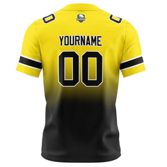 Benutzerdefinierte Gelb & Schwarz Gradient Fußball Trikots Personalisierter Name Nummer Logo