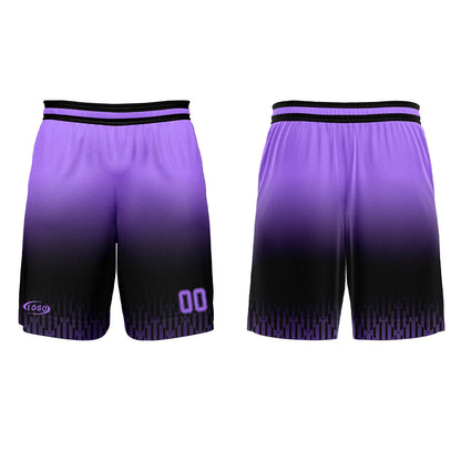 Benutzerdefinierter Schwarz Lila Farbverlauf Basketball Jersey Uniform Anzug gedruckt Ihr Logo Name Nummer