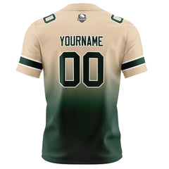 Benutzerdefinierte Khaki Dunkelgrün Gradient Fußball Trikots Personalisierter Name Nummer Logo