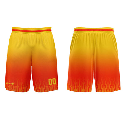 Benutzerdefinierter Orange Gelb Farbverlauf Basketball Jersey Uniform Anzug gedruckt Ihr Logo Name Nummer