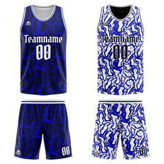 Benutzerdefinierte Reversible Basketball Jersey Personalisierte Print Name Nummer Logo Neongrün&Marine&Royal