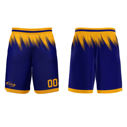 Benutzerdefinierter Blau Gelb Basketball Jersey Uniform Anzug gedruckt Ihr Logo Name Nummer