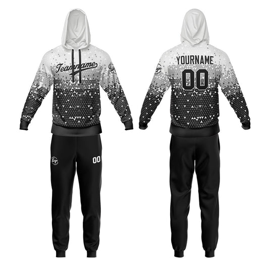 Benutzerdefiniert Grau Tarnung Sport Jersey Satz Trainingsanzug Zur Seite fahren Kapuzenpullover Oberteile und Hose Satz Königlich