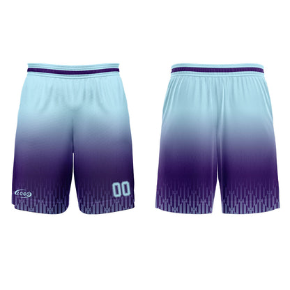 Benutzerdefinierter Lila Hellblau Farbverlauf Basketball Jersey Uniform Anzug gedruckt Ihr Logo Name Nummer