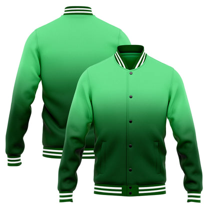 Benutzerdefinierte Verlauf Varsity-Jacke. Letterman-Jacke Grün