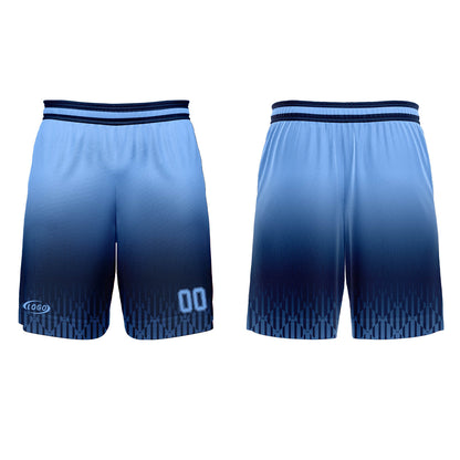 Benutzerdefinierter Marine Hellblau Farbverlauf Basketball Jersey Uniform Anzug gedruckt Ihr Logo Name Nummer