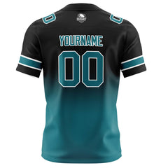Benutzerdefinierte Schwarz Grün Gradient Fußball Trikots Personalisierter Name Nummer Logo