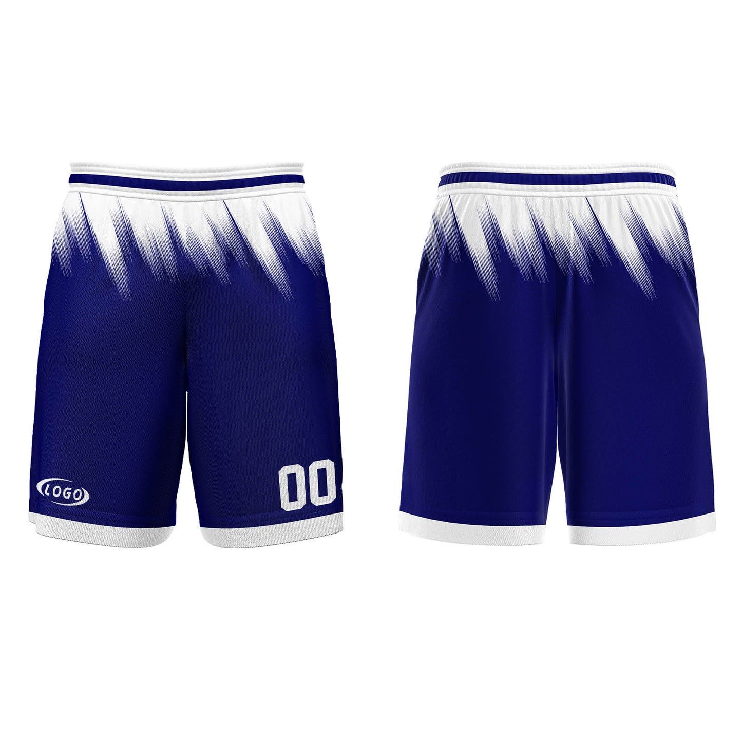 Benutzerdefinierter Blau Weiß Basketball Jersey Uniform Anzug gedruckt Ihr Logo Name Nummer