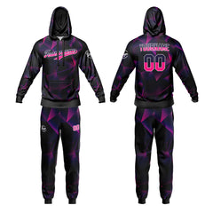 Benutzerdefiniert Schwarze Rose Rot Tarnung Sport Jersey Satz Trainingsanzug Zur Seite fahren Kapuzenpullover Oberteile und Hose Satz Königlich