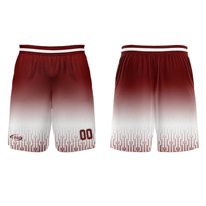 Benutzerdefinierter Weiß Rot Braun Farbverlauf Basketball Jersey Uniform Anzug gedruckt Ihr Logo Name Nummer