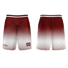 Benutzerdefinierter Weiß Rot Braun Farbverlauf Basketball Jersey Uniform Anzug gedruckt Ihr Logo Name Nummer