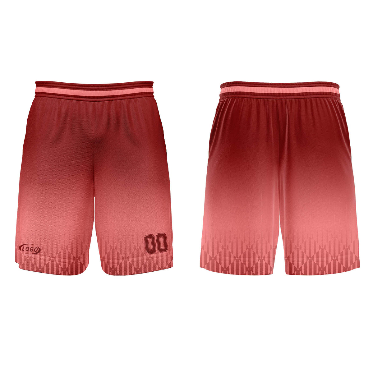 Benutzerdefinierter Rosa Rot Farbverlauf Basketball Jersey Uniform Anzug gedruckt Ihr Logo Name Nummer