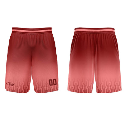 Benutzerdefinierter Rosa Rot Farbverlauf Basketball Jersey Uniform Anzug gedruckt Ihr Logo Name Nummer