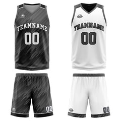 Benutzerdefinierte Grau Reversible Basketball Jersey Personalisierte Print Name Nummer Logo