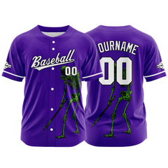 Benutzerdefinierte Baseball Jersey Personalisierte Baseball Shirt genäht und Druck Lila