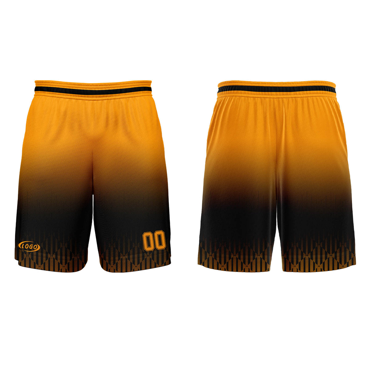 Benutzerdefinierter Schwarz Orange Farbverlauf Basketball Jersey Uniform Anzug gedruckt Ihr Logo Name Nummer