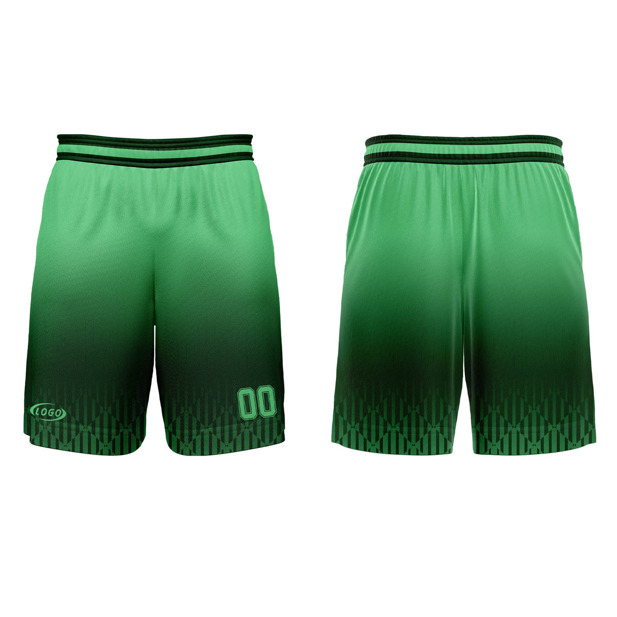 Benutzerdefinierter Olivgrün Grün Farbverlauf Basketball Jersey Uniform Anzug gedruckt Ihr Logo Name Nummer