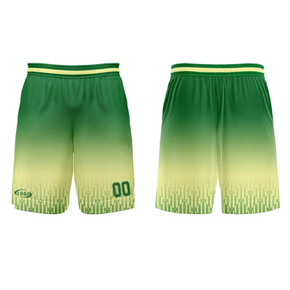 Benutzerdefinierter Gelb Grün Farbverlauf Basketball Jersey Uniform Anzug gedruckt Ihr Logo Name Nummer
