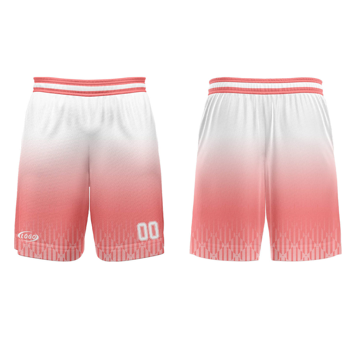 Benutzerdefinierter Rosa Weiß Farbverlauf Basketball Jersey Uniform Anzug gedruckt Ihr Logo Name Nummer