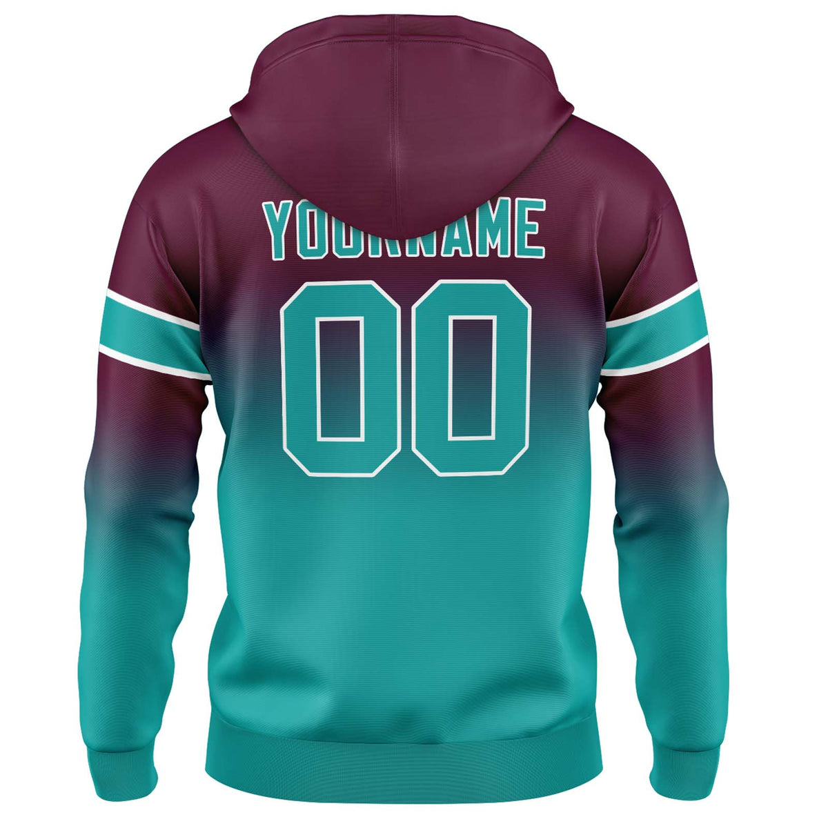 Benutzerdefinierter Verlauf Sweatshirt-Hoodie für Mann, Frau, Mädchen, Junge. Drucken Sie Ihr Logo, Ihren Namen und Ihre Nummer ﻿