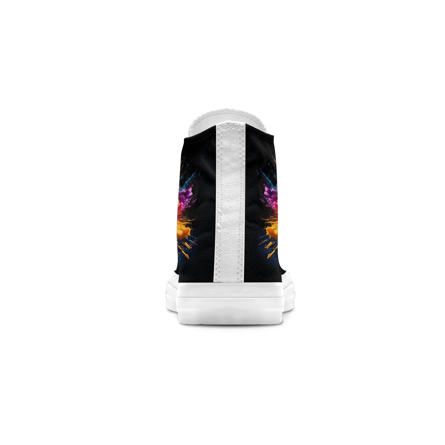 Unisex-Mid-Top-Leinwandschuhe - Tauchen Sie ein in eine Explosion von Farben mit Splash-Paint-Style-Feuerwerksdrucken für Männer und Frauen