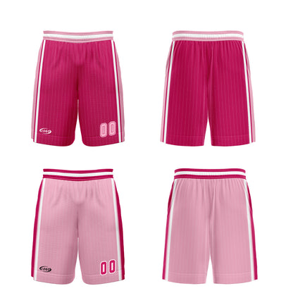 Benutzerdefinierte Rosa Rot Pink Reversible Basketball Jersey Personalisierte Drucken Name Nummer Logo
