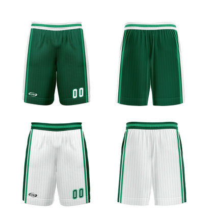 Benutzerdefinierte Grün Weiß Reversible Basketball Jersey Personalisierte Drucken Name Nummer Logo
