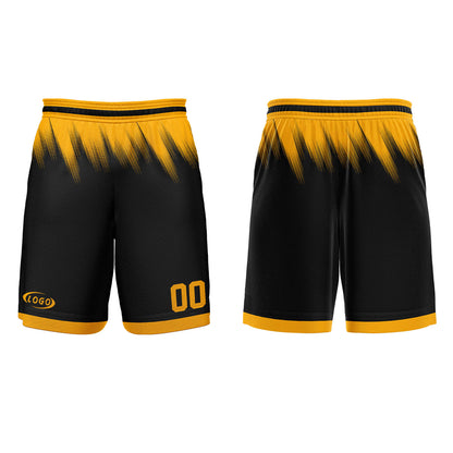 Benutzerdefinierter Schwarz Gelb Basketball Jersey Uniform Anzug gedruckt Ihr Logo Name Nummer