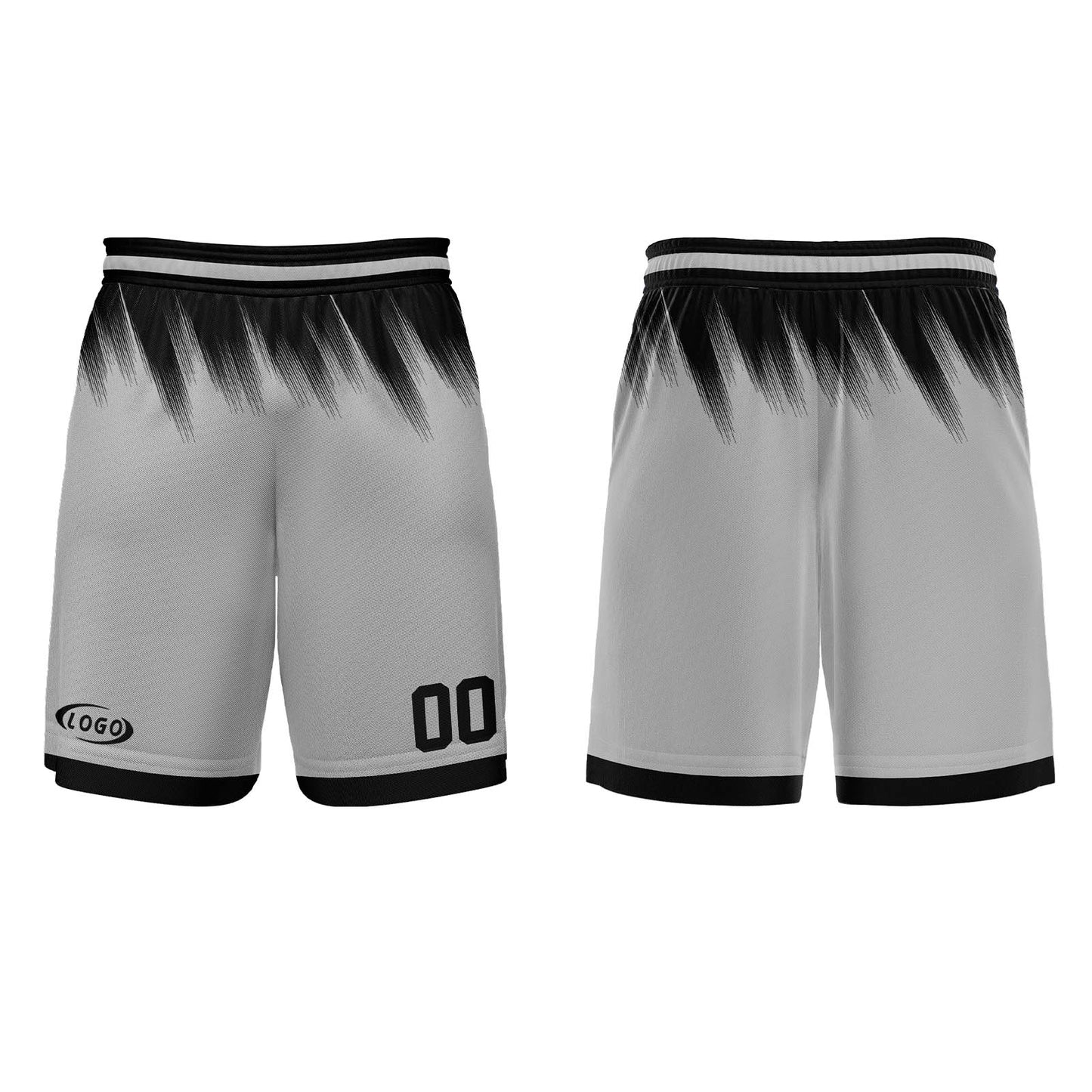 Benutzerdefinierter Grau Schwarz Basketball Jersey Uniform Anzug gedruckt Ihr Logo Name Nummer