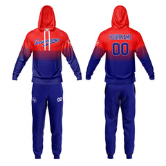 Benutzerdefiniert Rot Marine Tarnung Sport Jersey Satz Trainingsanzug Zur Seite fahren Kapuzenpullover Oberteile und Hose Satz Königlich