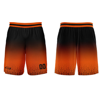 Benutzerdefinierter Orange Schwarz Farbverlauf Basketball Jersey Uniform Anzug gedruckt Ihr Logo Name Nummer