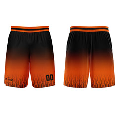 Benutzerdefinierter Orange Schwarz Farbverlauf Basketball Jersey Uniform Anzug gedruckt Ihr Logo Name Nummer
