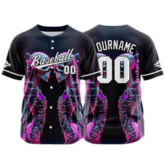 Benutzerdefinierte Baseball Jersey Personalisierte Baseball Shirt genäht und Druck Rosa