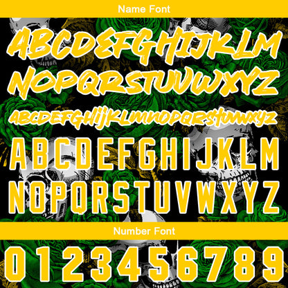 Benutzerdefinierte Baseball Jersey Personalisierte Baseball Shirt genäht und Druck Grün&Gelb