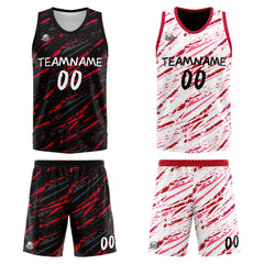 Benutzerdefinierte Reversible Basketball Jersey Personalisierte Print Name Nummer Logo Schaden-Rot