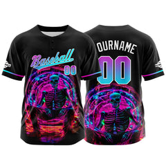 Benutzerdefinierte Baseball Jersey Personalisierte Baseball Shirt genäht und Druck Hellblau