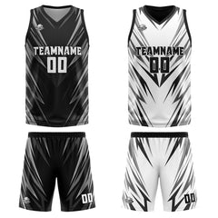 Benutzerdefinierte Schwarz Reversible Basketball Jersey Personalisierte Print Name Nummer Logo