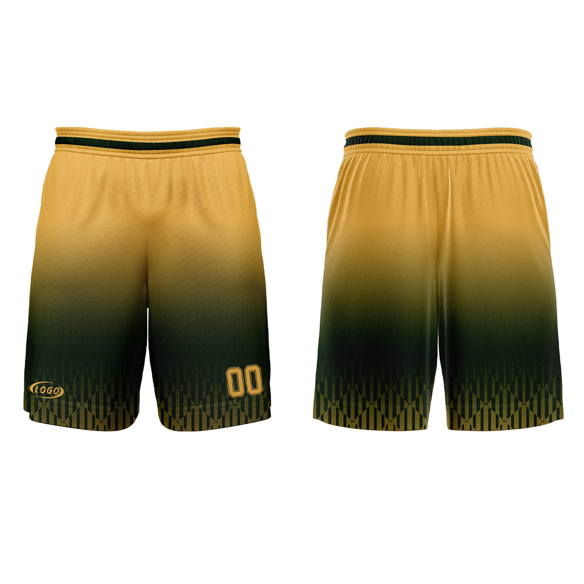 Benutzerdefinierter Olivgrün Hellbraun Farbverlauf Basketball Jersey Uniform Anzug gedruckt Ihr Logo Name Nummer