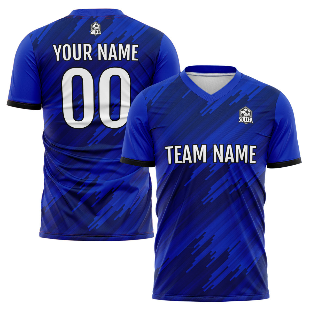Benutzerdefinierte Royal Fußball Trikots für Männer Frauen Personalisierte Fußball Uniformen für Erwachsene und Kind
