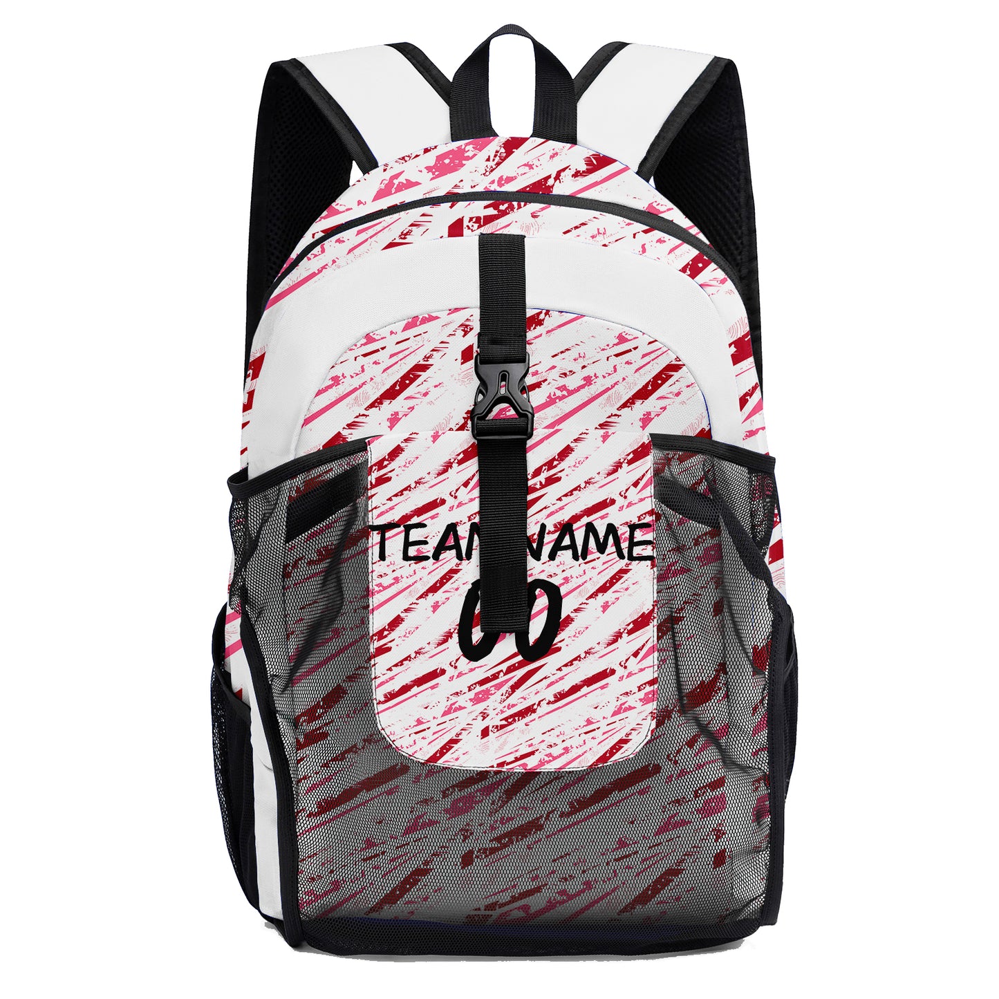 Anpassen  Weiß  Rot Sport Rucksäcke Mit Personalisiert Namen, Zahlen und Logos