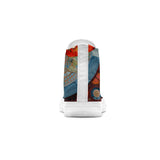 Verschwenderisches Flattern: Unisex Mid-Top Leinenschuhe - Genießen Sie die Schönheit von Op-Art-Schmetterlingsdesigns für Männer und Frauen