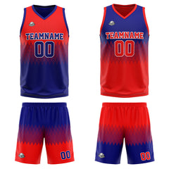 Benutzerdefinierte Reversible Basketball Jersey Personalisierte Print Name Nummer Logo Royal-Rot