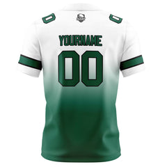 Benutzerdefinierte Weiß & Grün Gradient Fußball Trikots Personalisierter Name Nummer Logo