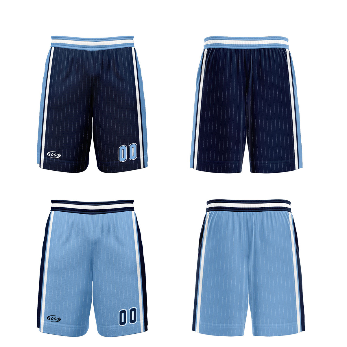 Benutzerdefinierte Marineblau Reversible Basketball Jersey Personalisierte Drucken Name Nummer Logo