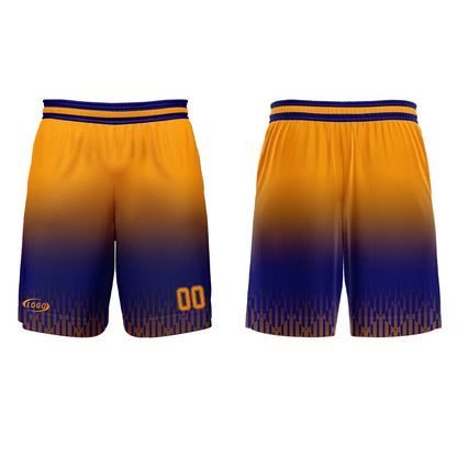 Benutzerdefinierter Blau Gelb Farbverlauf Basketball Jersey Uniform Anzug gedruckt Ihr Logo Name Nummer